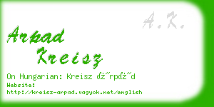 arpad kreisz business card